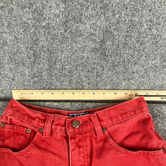 Vintage High Waist Jeans Womens Size 9/10 Red Tapered Mom Fit 90s Denim - Picture 5 of 10